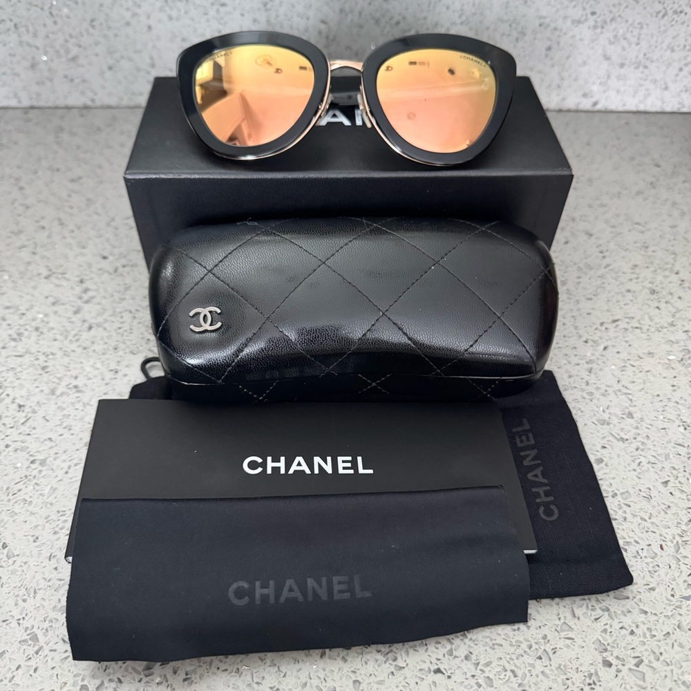 Chanel CC Cat Eye Quilted Sunglasses